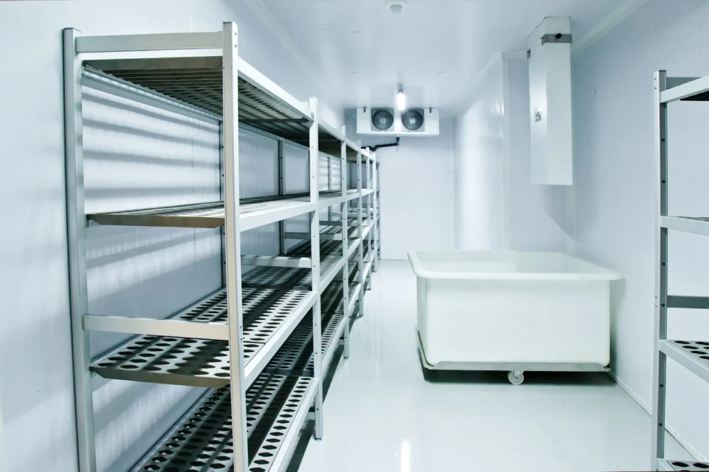 interior of industrial freezer